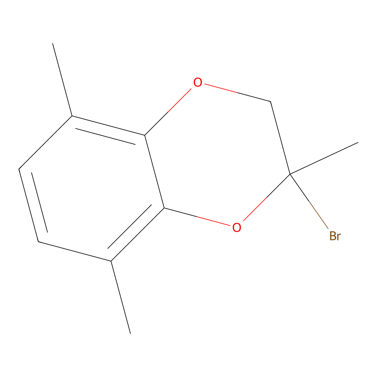 2-Bromo-2,5,8-trimethyl-2,3-dihydro-1,4-benzodioxine molecular structure, CAS 2060049-86-5