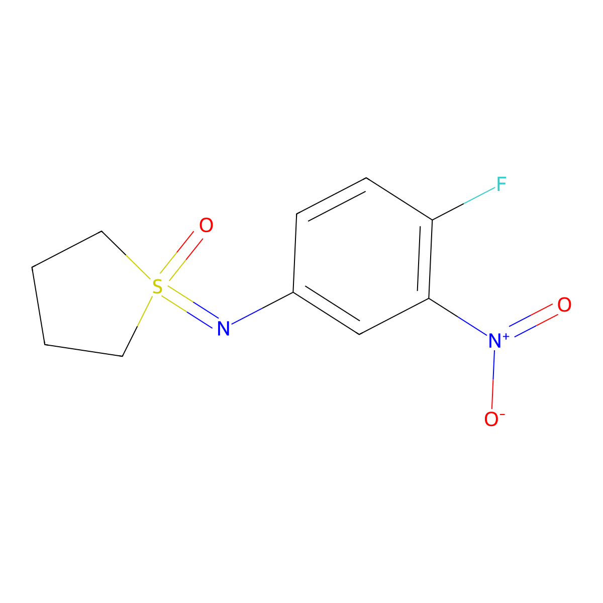 1-[(4-Fluoro-3-nitrophenyl)imino]-1lambda6-thiolan-1-one molecular structure, CAS 2060049-88-7