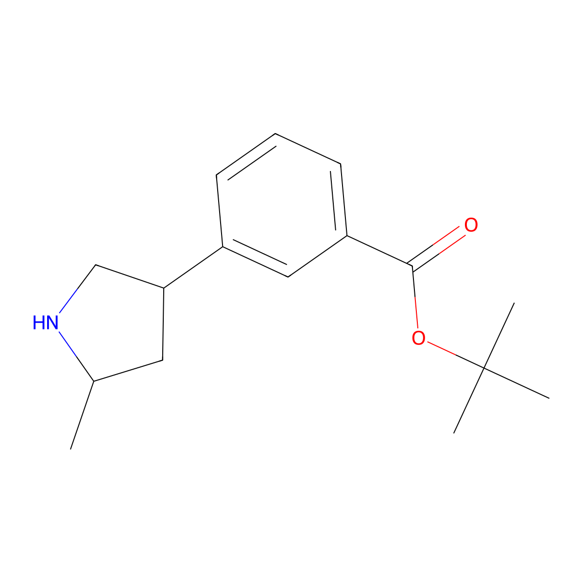 tert-Butyl 3-(5-methylpyrrolidin-3-yl)benzoate molecular structure, CAS 2060049-89-8