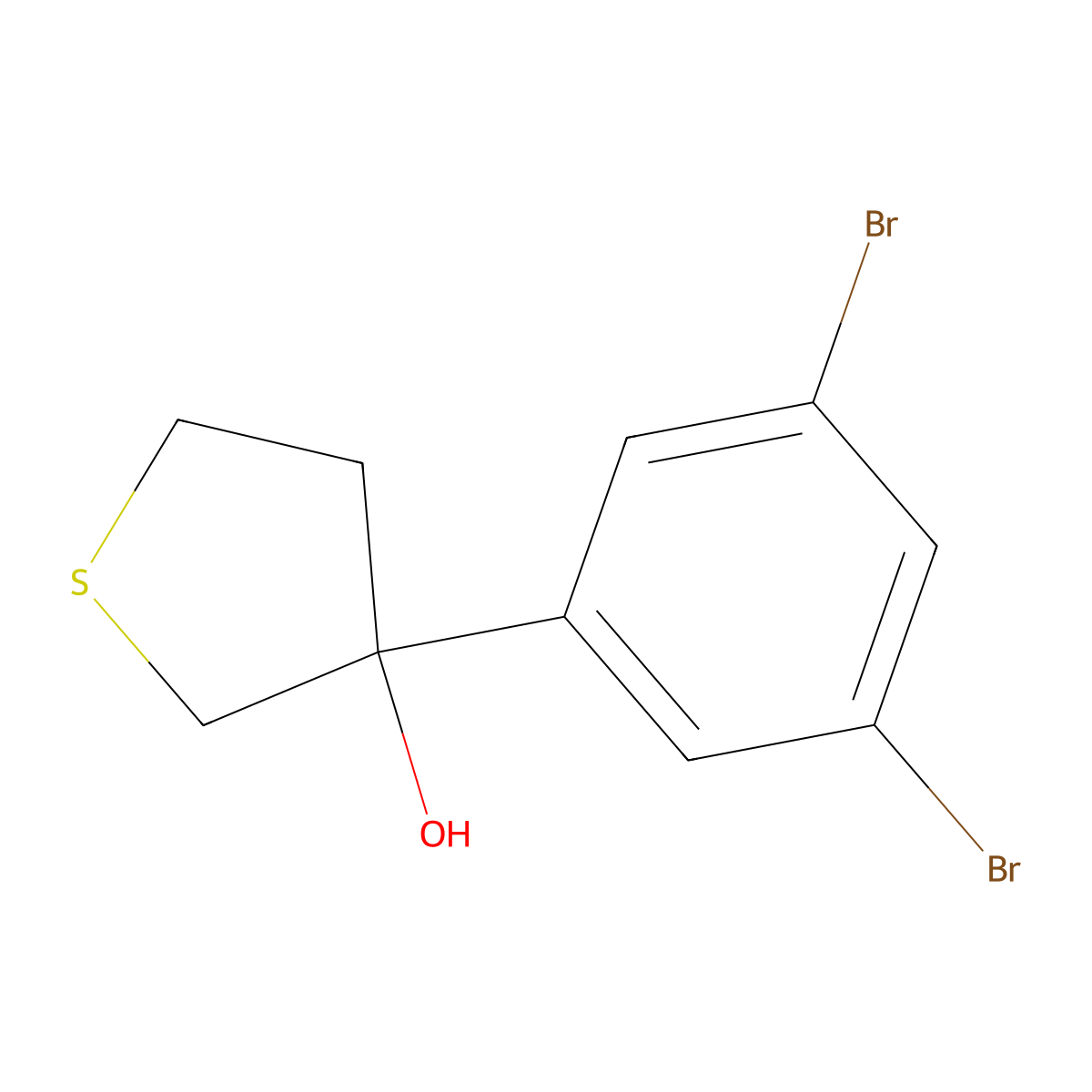 3-(3,5-Dibromophenyl)thiolan-3-ol molecular structure, CAS 2060049-91-2
