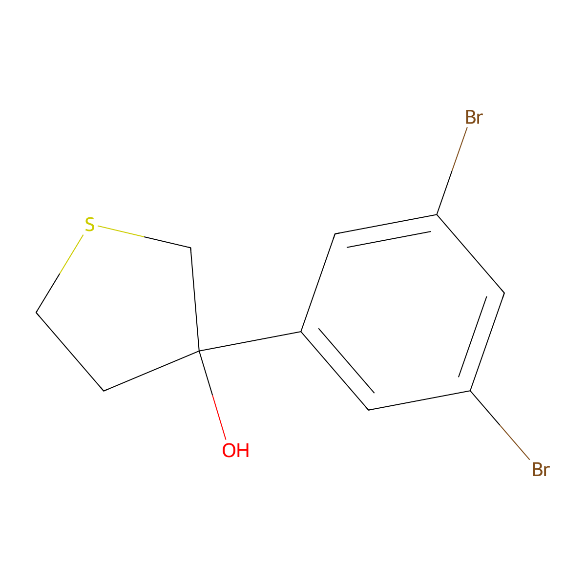 3-(3,5-Dibromophenyl)thiolan-3-ol molecular structure, CAS 2060049-91-2