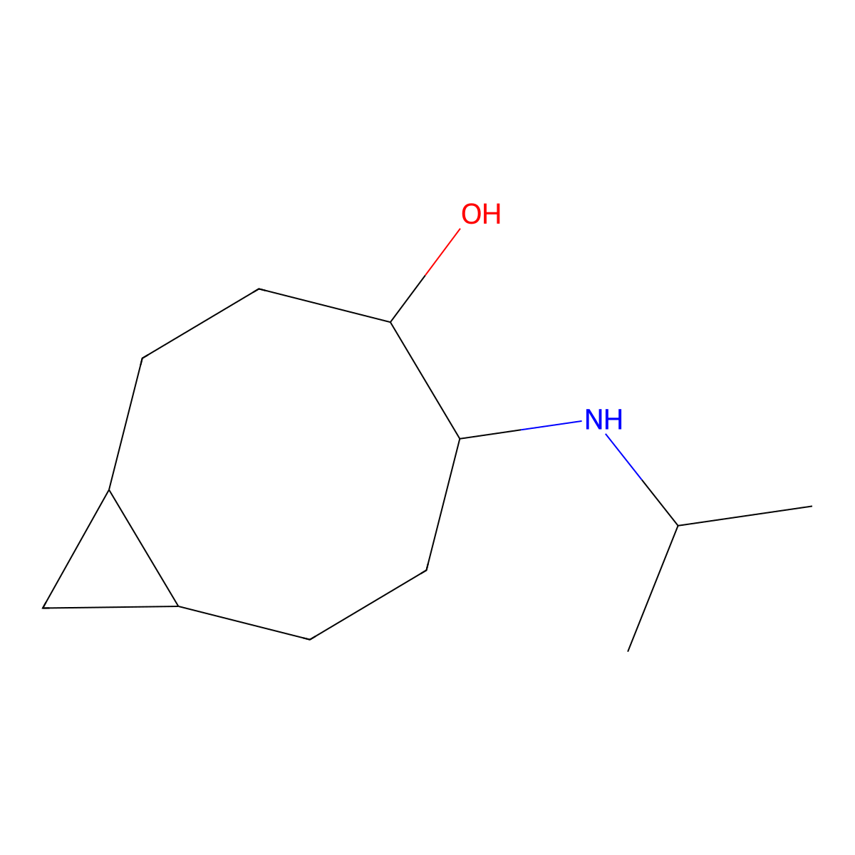 5-[(Propan-2-yl)amino]bicyclo[6.1.0]nonan-4-ol molecular structure, CAS 2060049-92-3