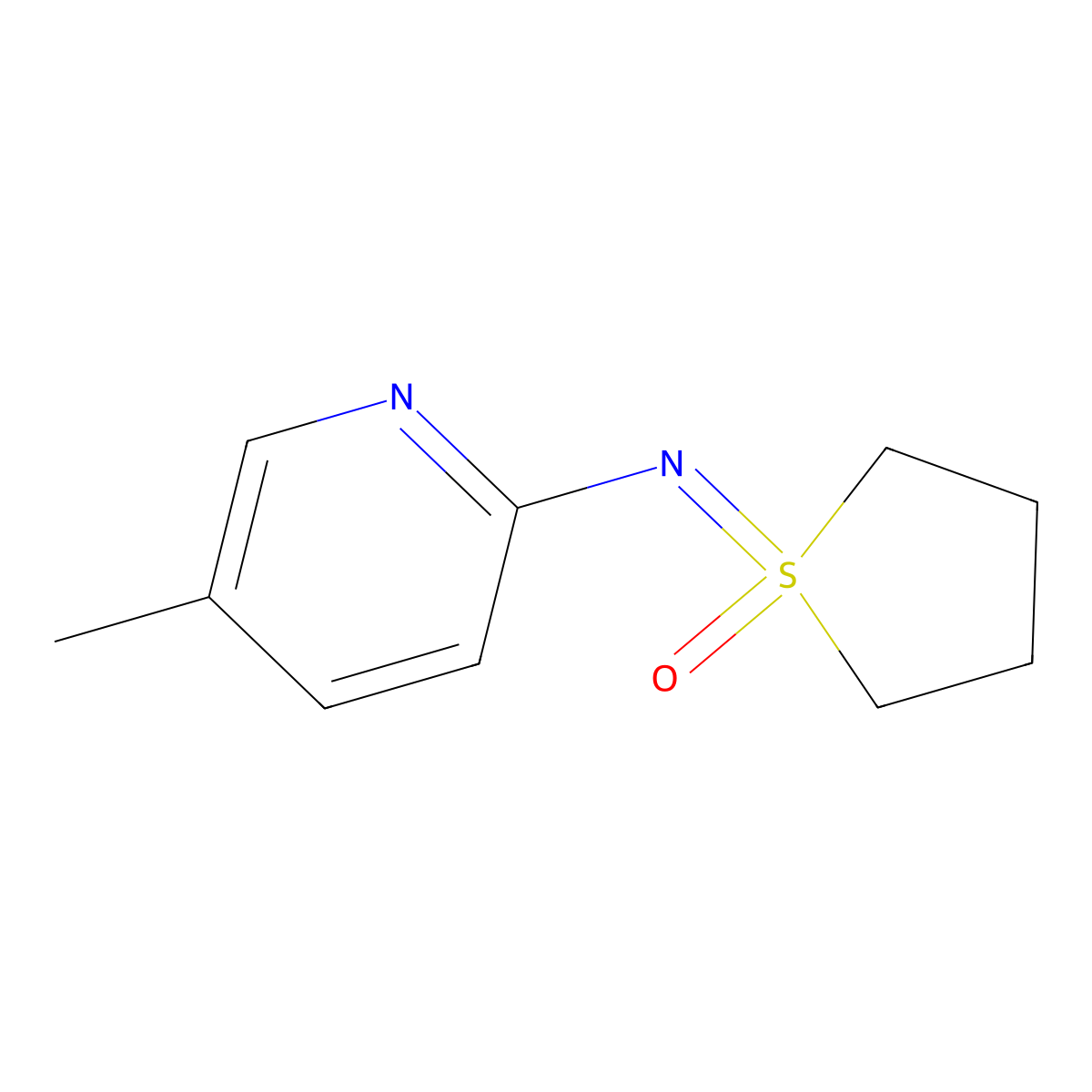 1-[(5-Methylpyridin-2-yl)imino]-1lambda6-thiolan-1-one molecular structure, CAS 2060049-99-0