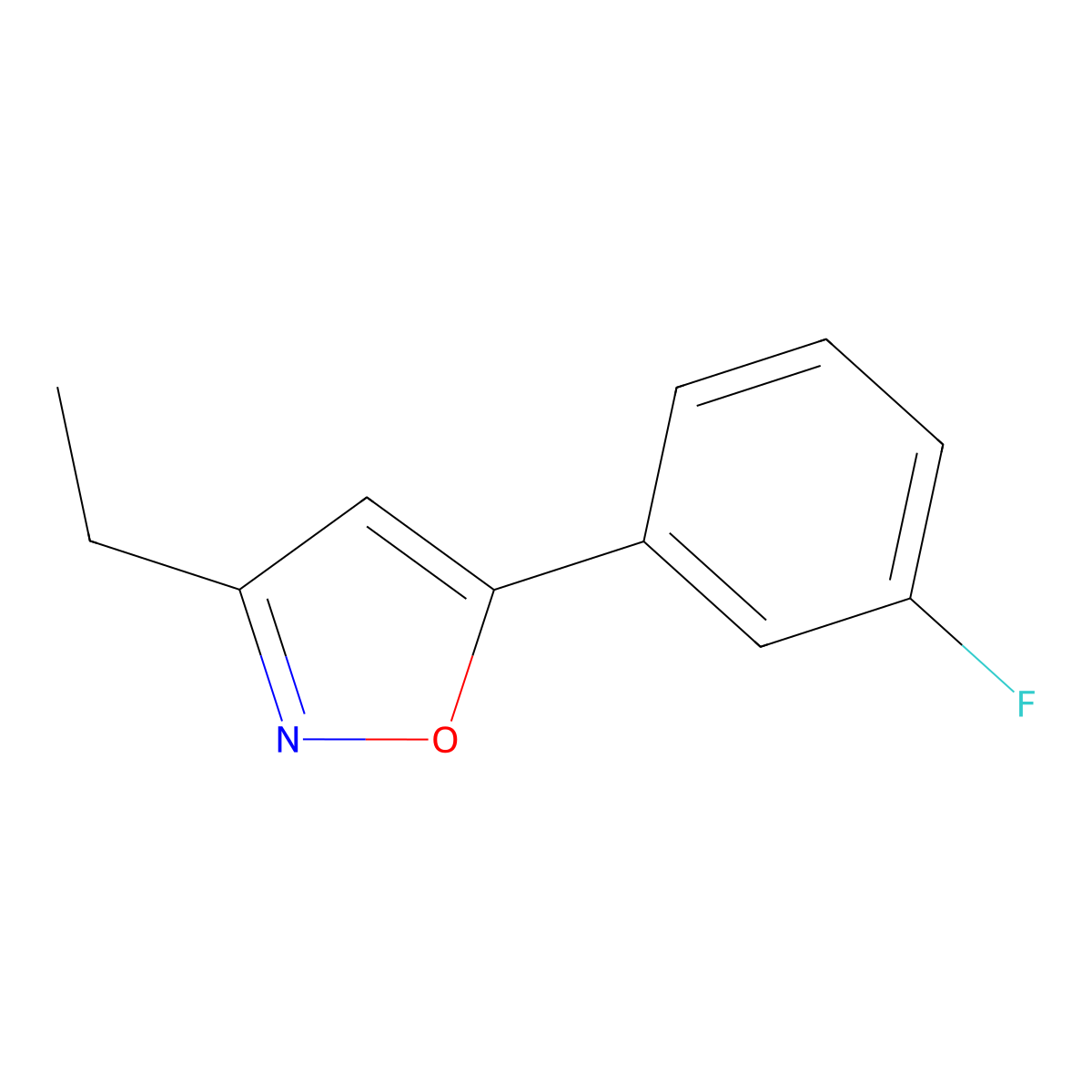 3-Ethyl-5-(3-fluorophenyl)-1,2-oxazole molecular structure, CAS 2060050-16-8