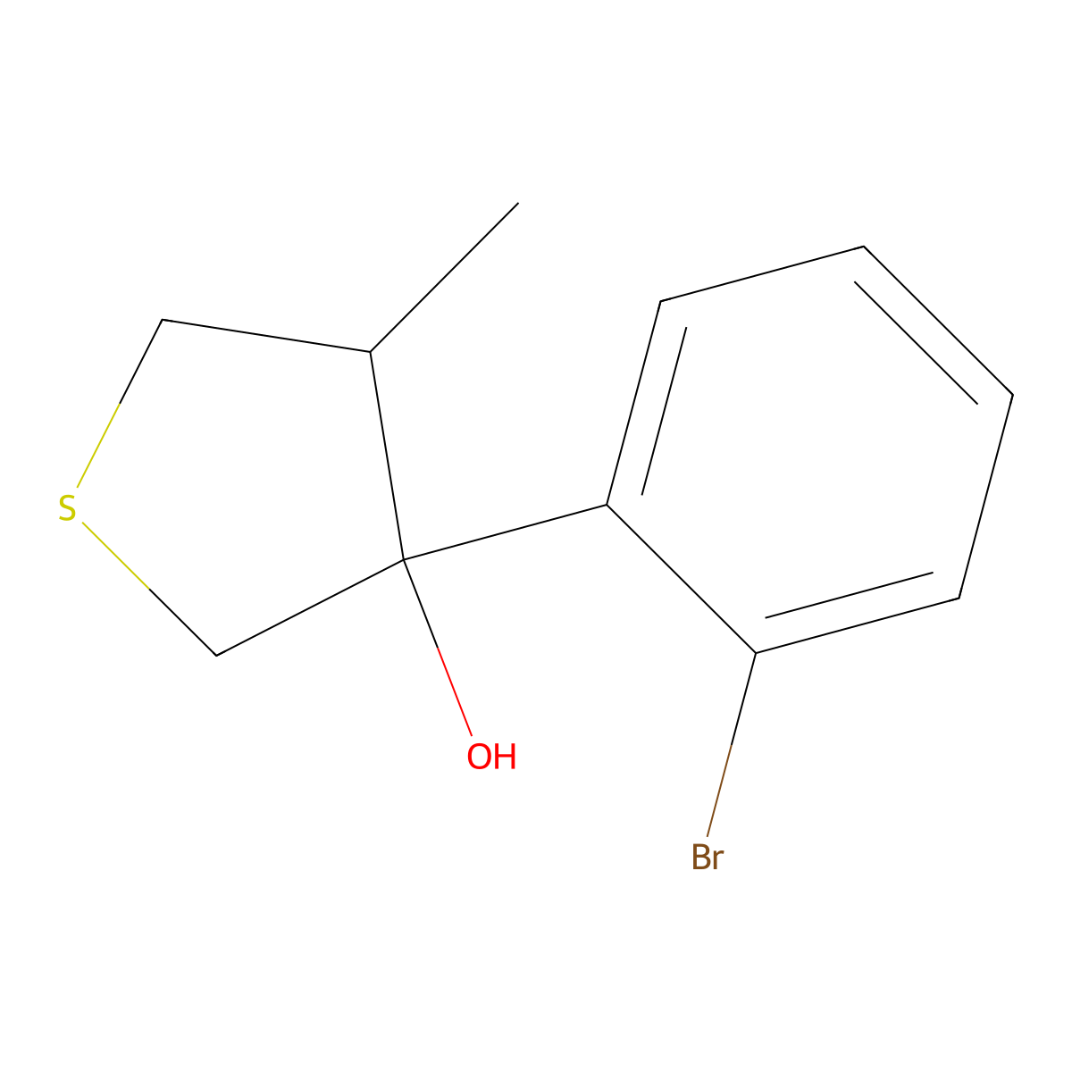 3-(2-Bromophenyl)-4-methylthiolan-3-ol molecular structure, CAS 2060050-19-1