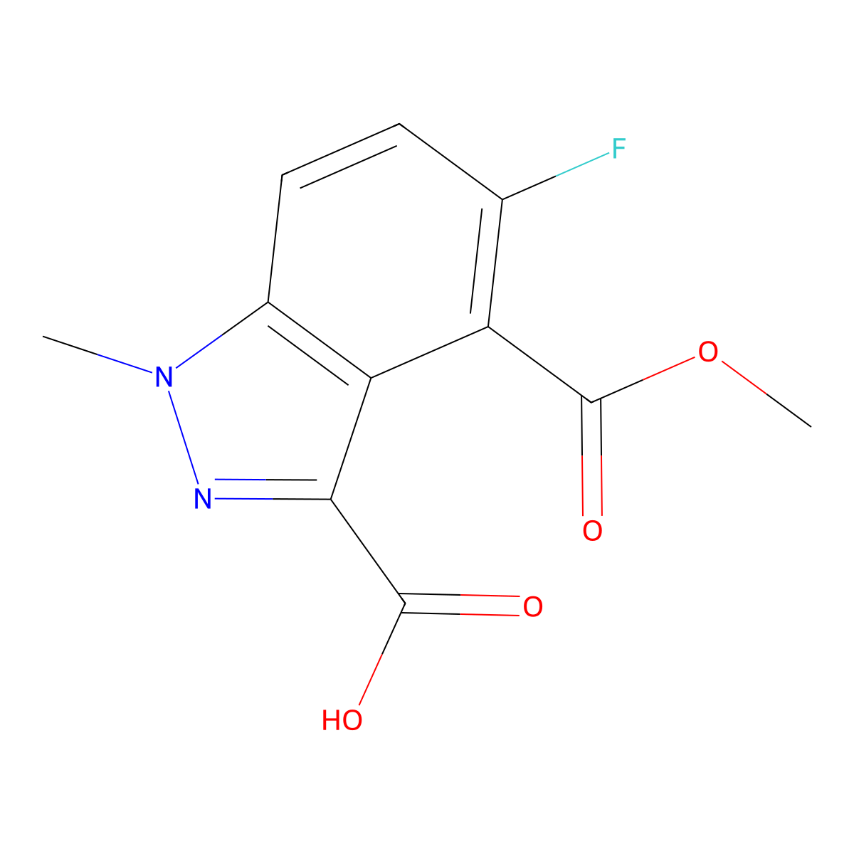 5-Fluoro-4-(methoxycarbonyl)-1-methyl-1H-indazole-3-carboxylic acid molecular structure, CAS 2060050-37-3