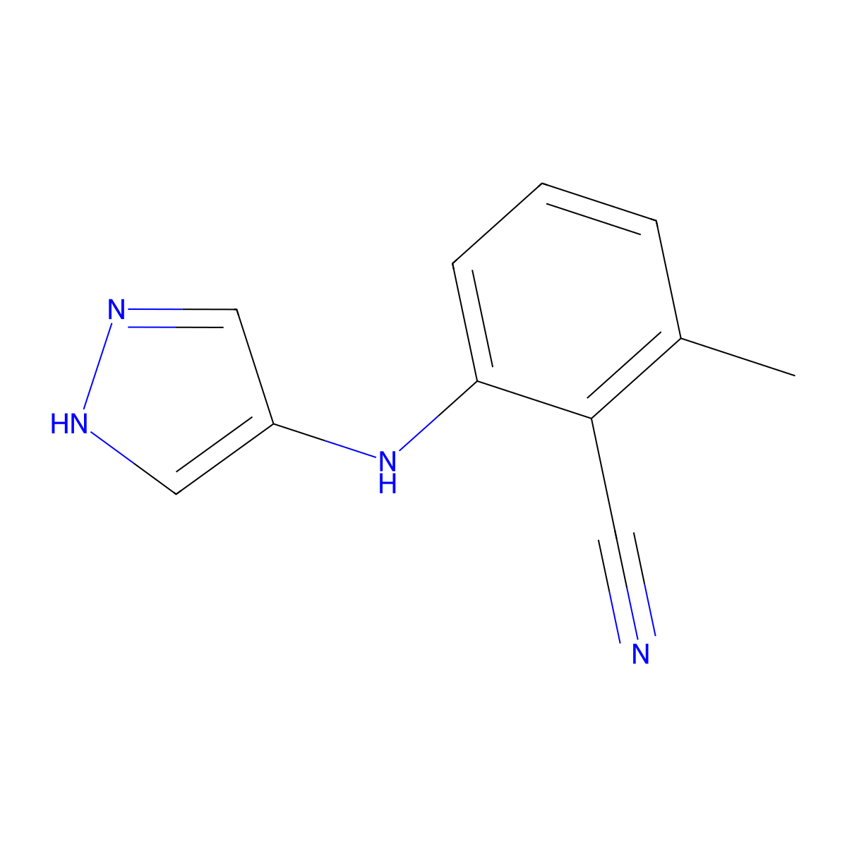 2-Methyl-6-[(1H-pyrazol-4-yl)amino]benzonitrile molecular structure, CAS 2060050-43-1