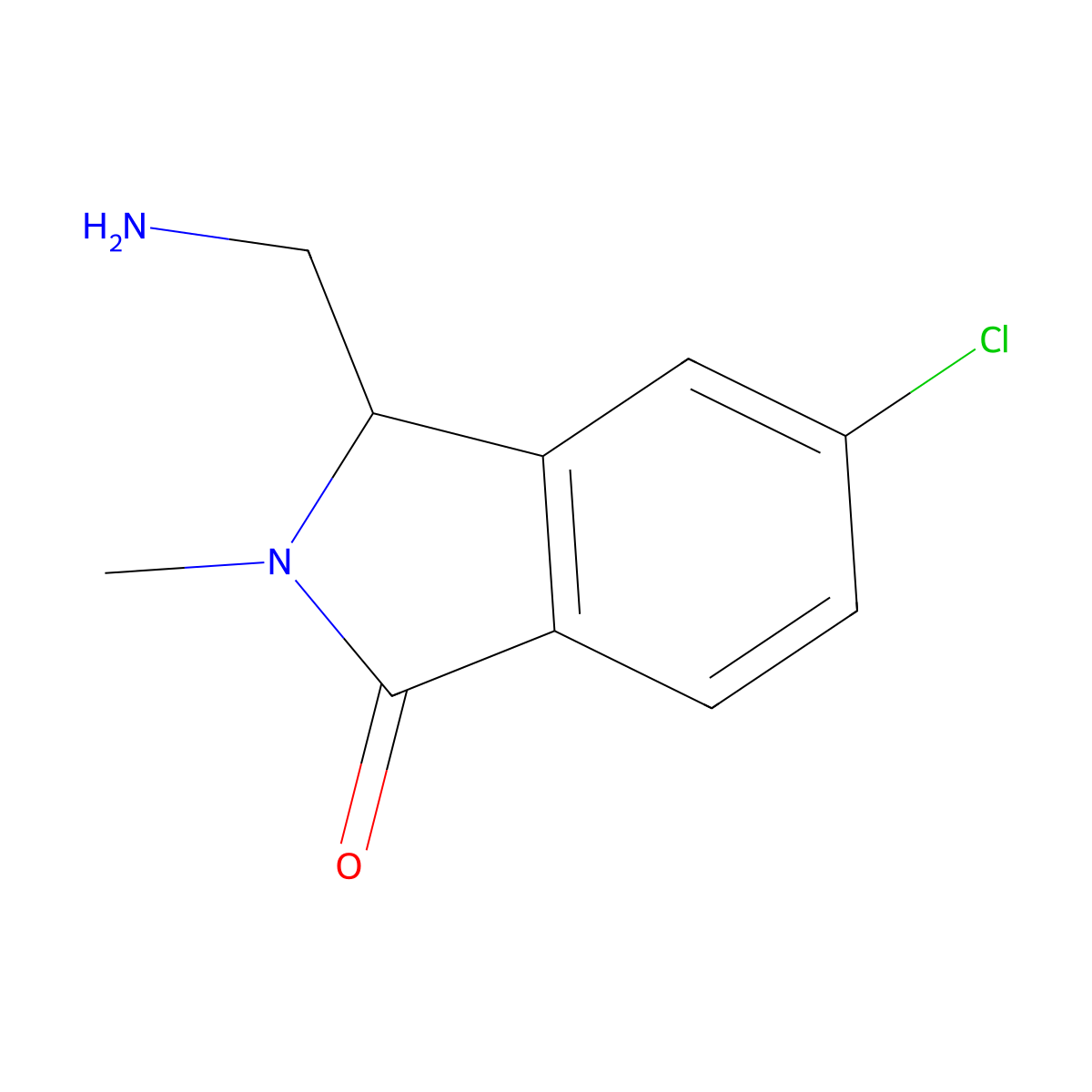 3-(Aminomethyl)-5-chloro-2-methyl-2,3-dihydro-1H-isoindol-1-one molecular structure, CAS 2060050-46-4