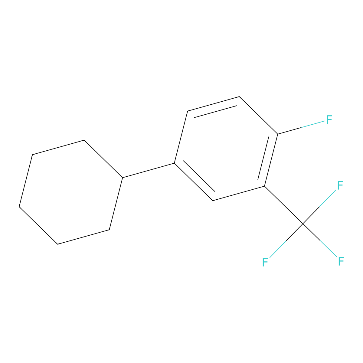 4-Cyclohexyl-1-fluoro-2-(trifluoromethyl)benzene molecular structure, CAS 2060050-63-5