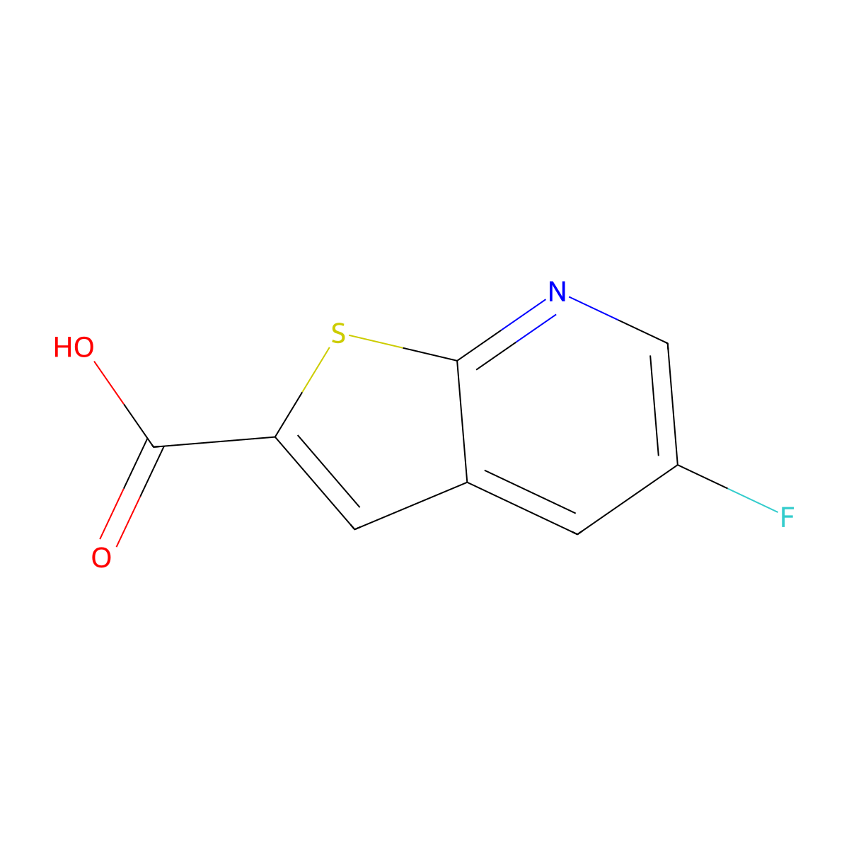 5-Fluorothieno[2,3-b]pyridine-2-carboxylic acid molecular structure, CAS 2060050-70-4