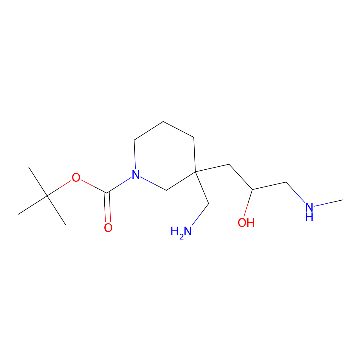 tert-Butyl 3-(aminomethyl)-3-[2-hydroxy-3-(methylamino)propyl]piperidine-1-carboxylate molecular structure, CAS 2060050-75-9
