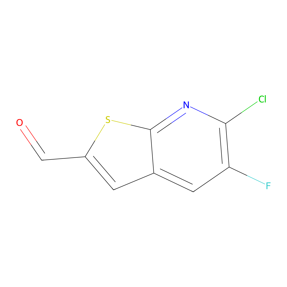 6-Chloro-5-fluorothieno[2,3-b]pyridine-2-carbaldehyde molecular structure, CAS 2060050-77-1
