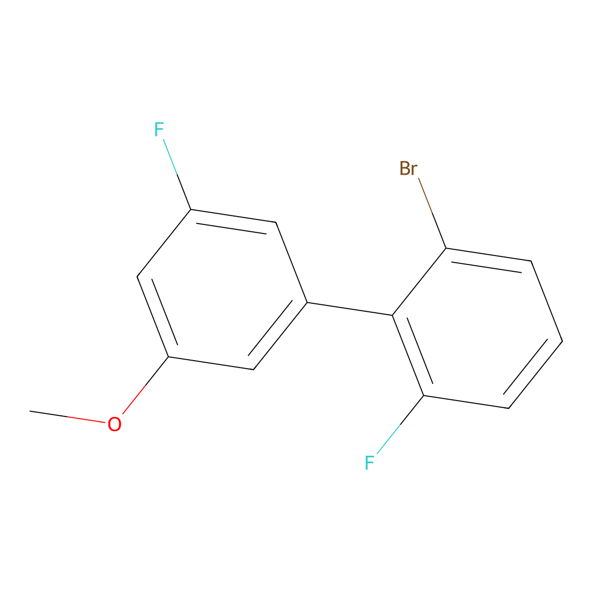 1-(2-Bromo-6-fluorophenyl)-3-fluoro-5-methoxybenzene molecular structure, CAS 2060050-83-9