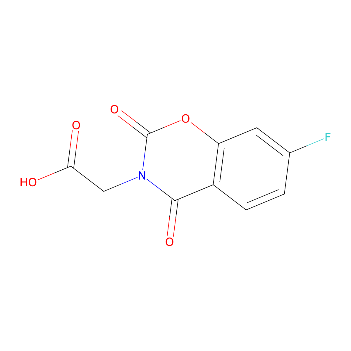 2-(7-Fluoro-2,4-dioxo-3,4-dihydro-2H-1,3-benzoxazin-3-yl)acetic acid molecular structure, CAS 2060050-87-3