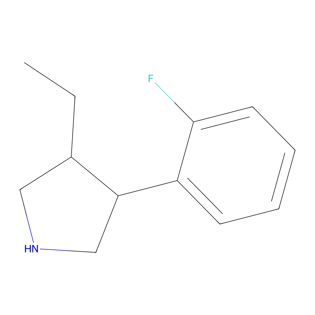 3-Ethyl-4-(2-fluorophenyl)pyrrolidine molecular structure, CAS 2060050-93-1