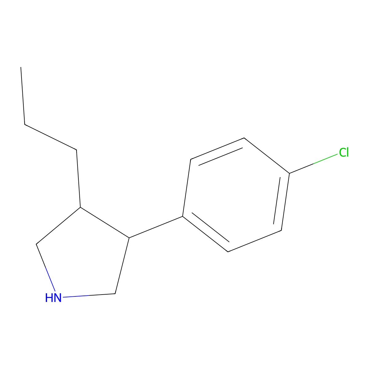 3-(4-Chlorophenyl)-4-propylpyrrolidine molecular structure, CAS 2060050-97-5
