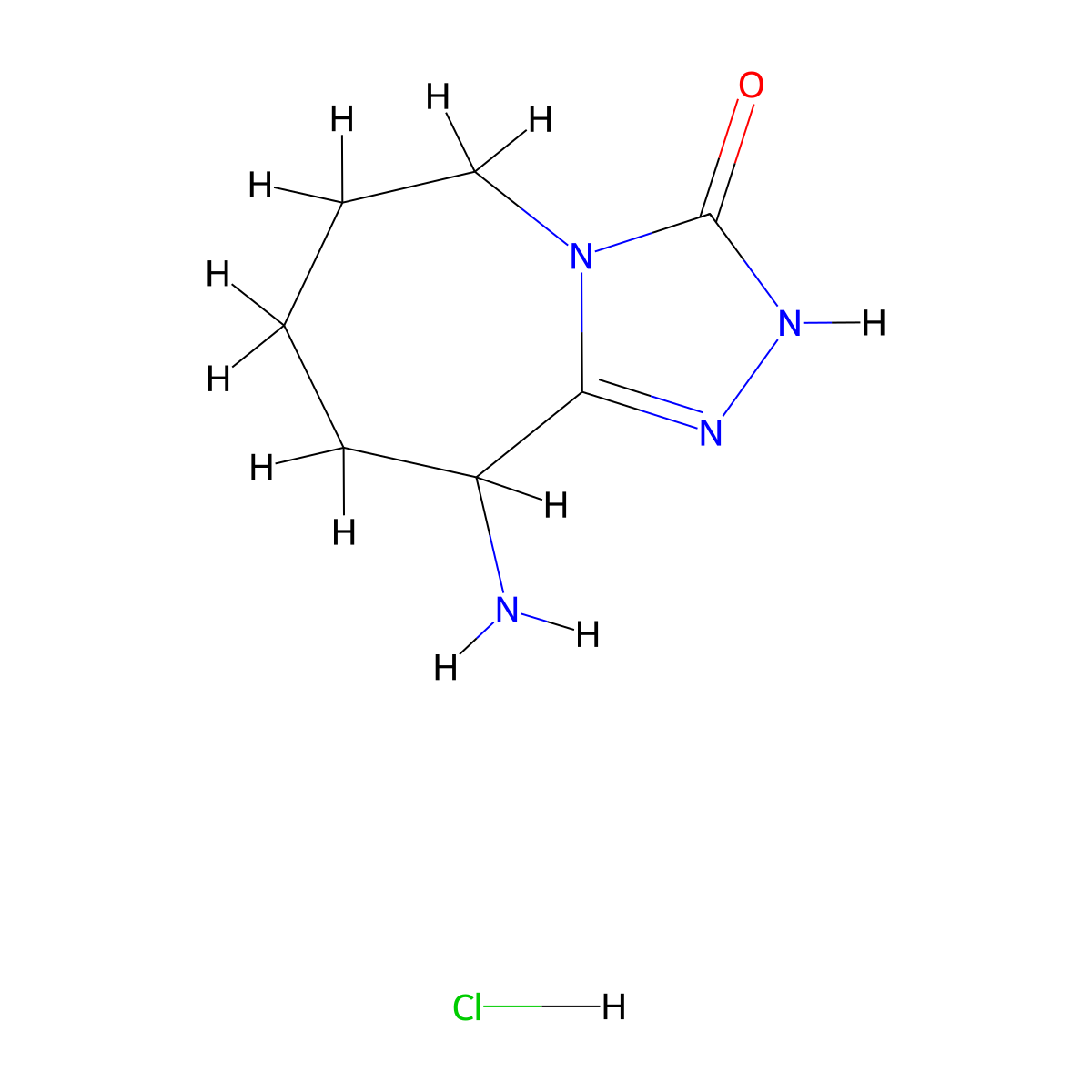 9-amino-2H,3H,5H,6H,7H,8H,9H-[1,2,4]triazolo[4,3-a]azepin-3-one hydrochloride molecular structure, CAS 2060050-98-6