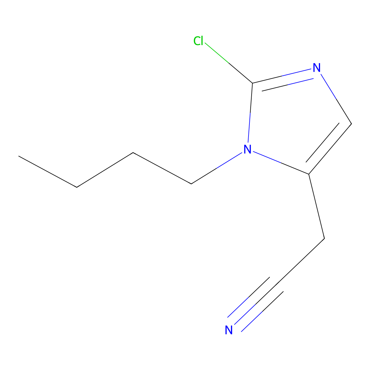 2-(1-Butyl-2-chloro-1H-imidazol-5-yl)acetonitrile molecular structure, CAS 2060051-00-3