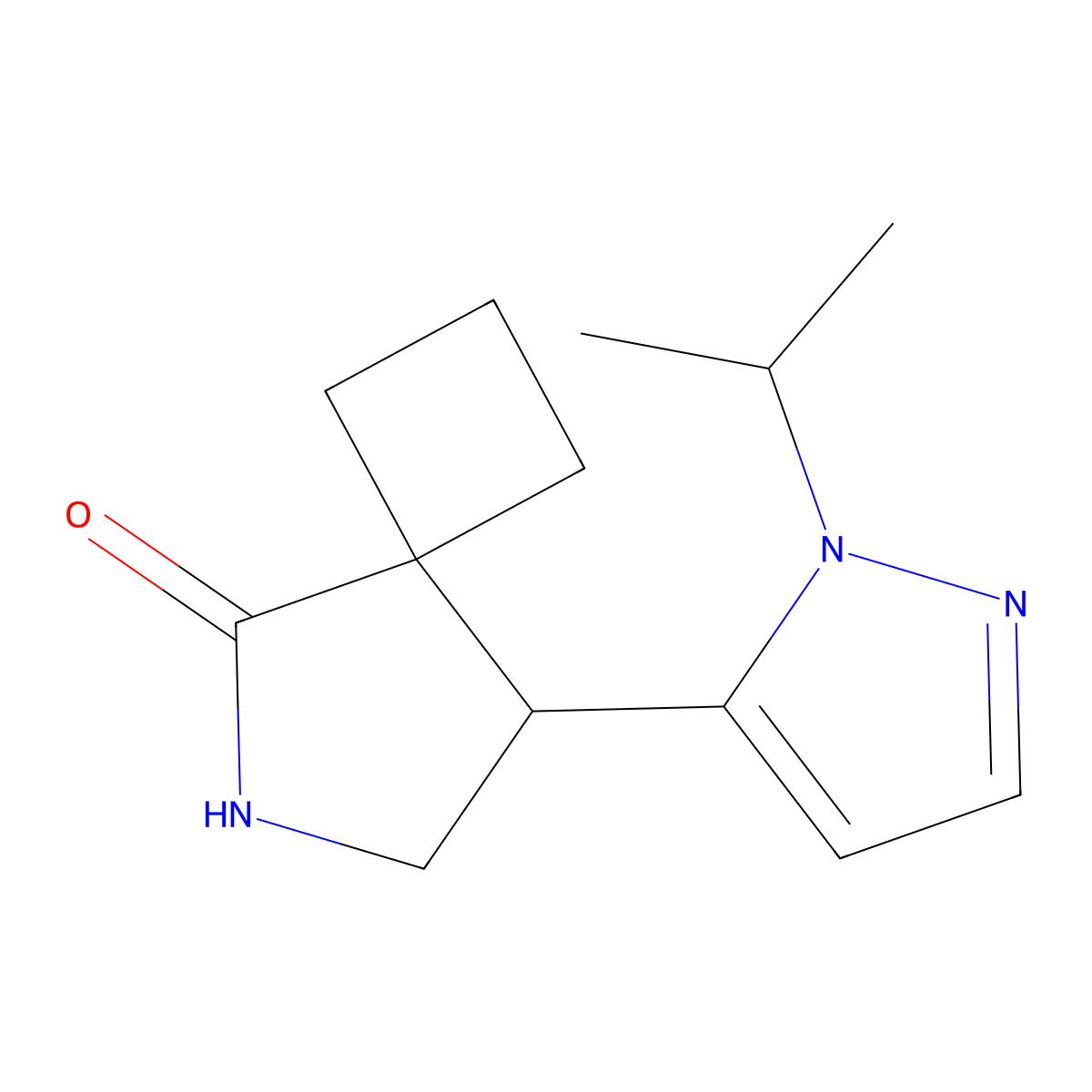 8-[1-(Propan-2-yl)-1H-pyrazol-5-yl]-6-azaspiro[3.4]octan-5-one molecular structure, CAS 2060051-03-6
