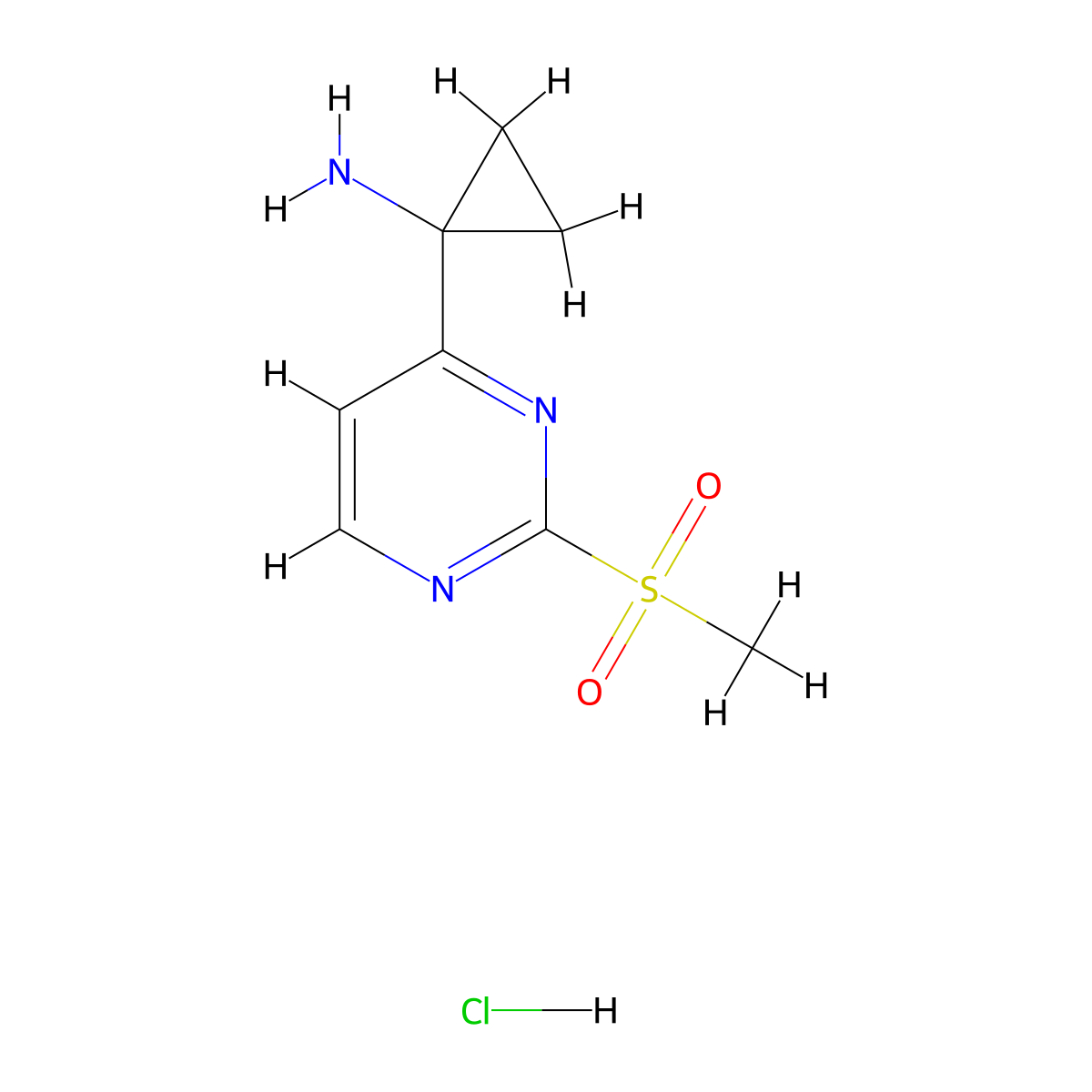 1-(2-Methanesulfonylpyrimidin-4-yl)cyclopropan-1-amine hydrochloride molecular structure, CAS 2060051-04-7