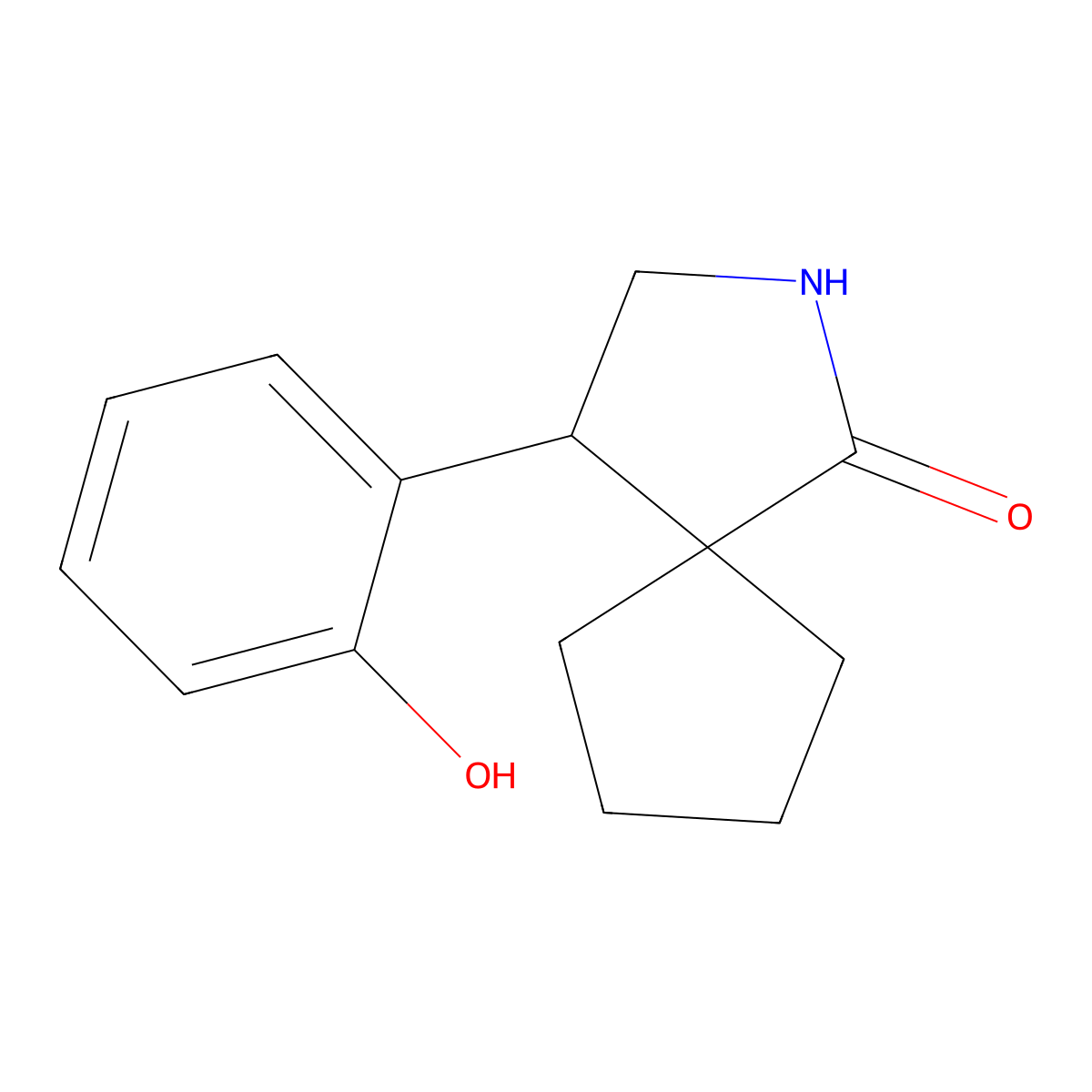 4-(2-Hydroxyphenyl)-2-azaspiro[4.4]nonan-1-one molecular structure, CAS 2060051-09-2