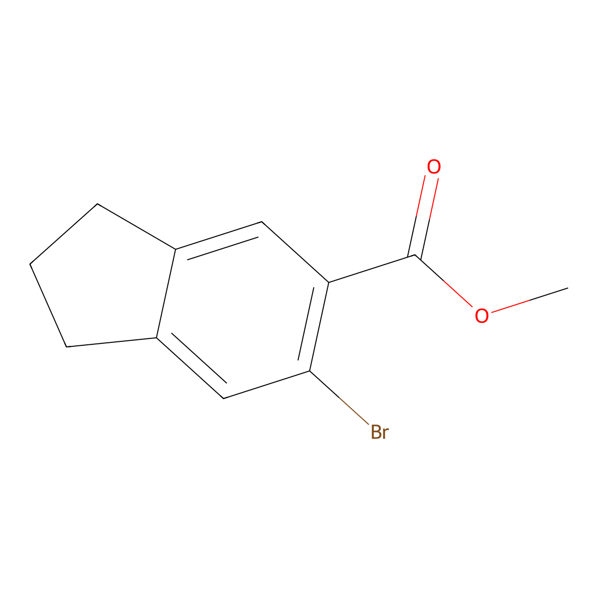 Methyl 6-bromo-2,3-dihydro-1H-indene-5-carboxylate molecular structure, CAS 2060051-11-6