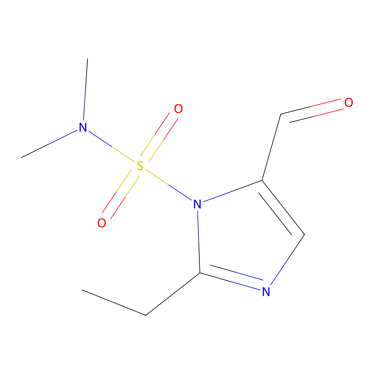 2-ethyl-5-formyl-N,N-dimethyl-1H-imidazole-1-sulfonamide molecular structure, CAS 2060051-12-7