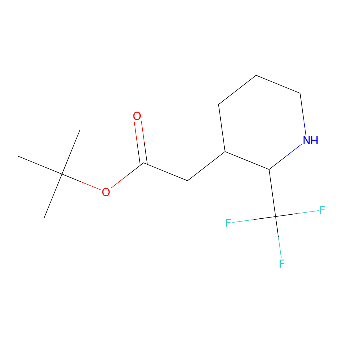 tert-Butyl 2-[2-(trifluoromethyl)piperidin-3-yl]acetate molecular structure, CAS 2060051-13-8
