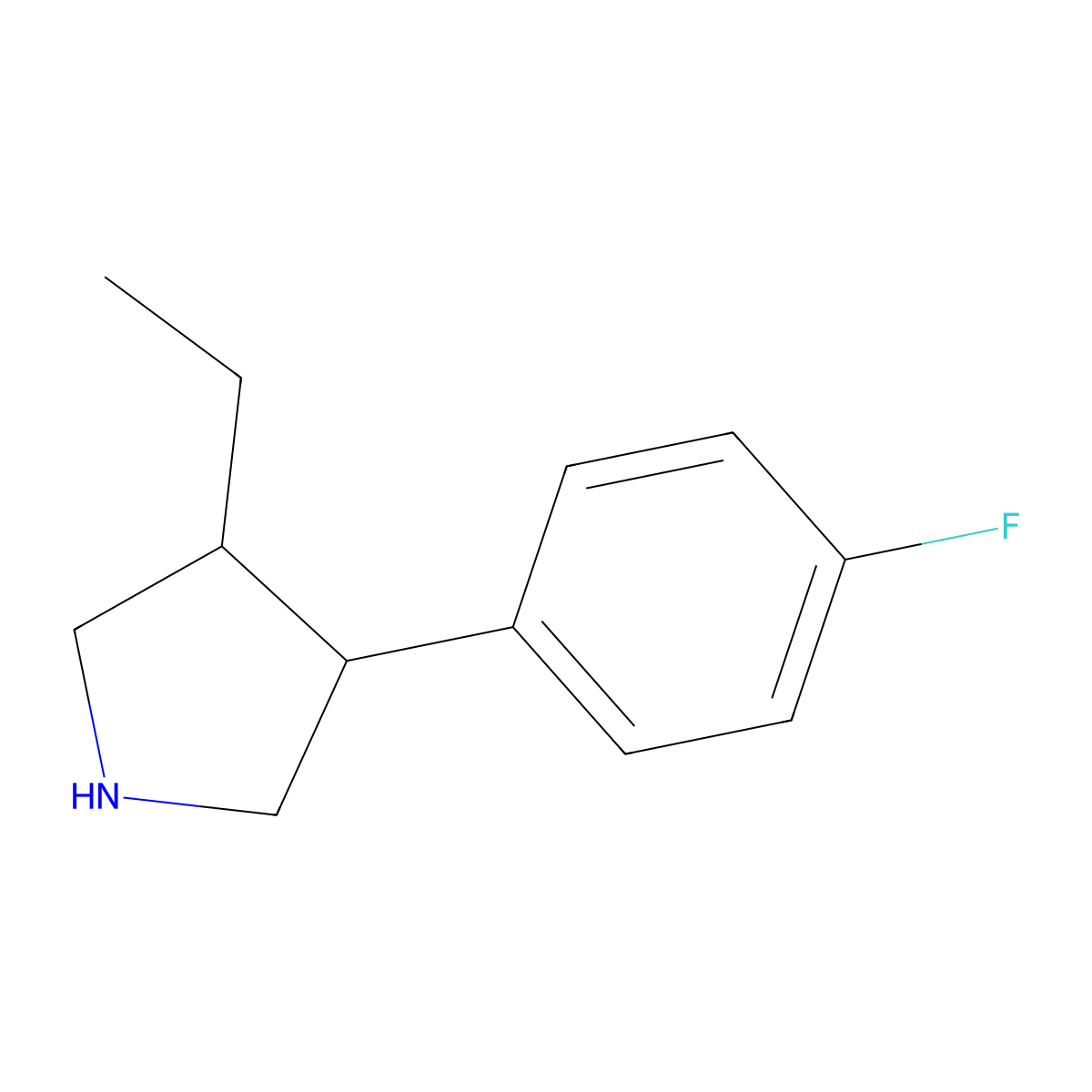 3-Ethyl-4-(4-fluorophenyl)pyrrolidine molecular structure, CAS 2060051-14-9