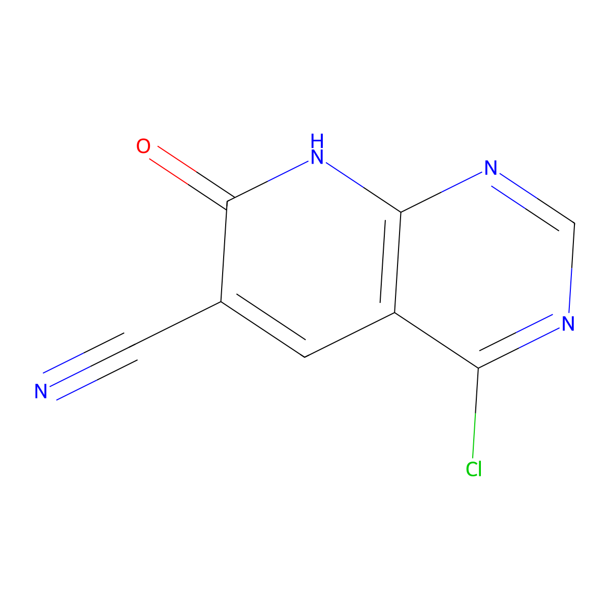 4-Chloro-7-oxo-7H,8H-pyrido[2,3-d]pyrimidine-6-carbonitrile molecular structure, CAS 2060051-18-3
