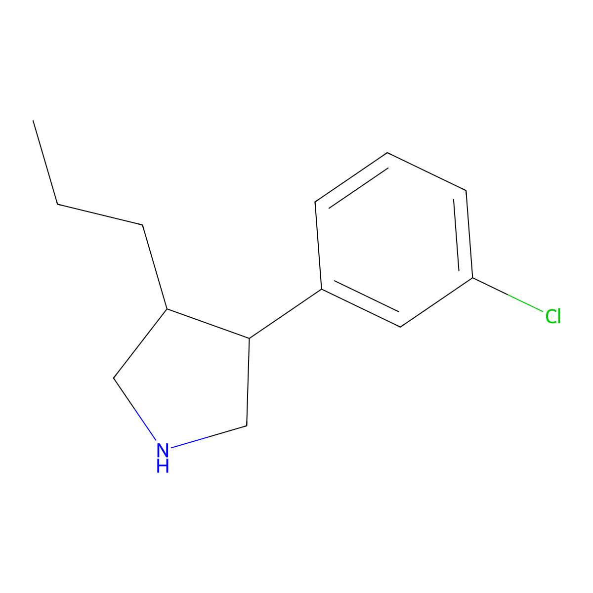 3-(3-Chlorophenyl)-4-propylpyrrolidine molecular structure, CAS 2060051-19-4