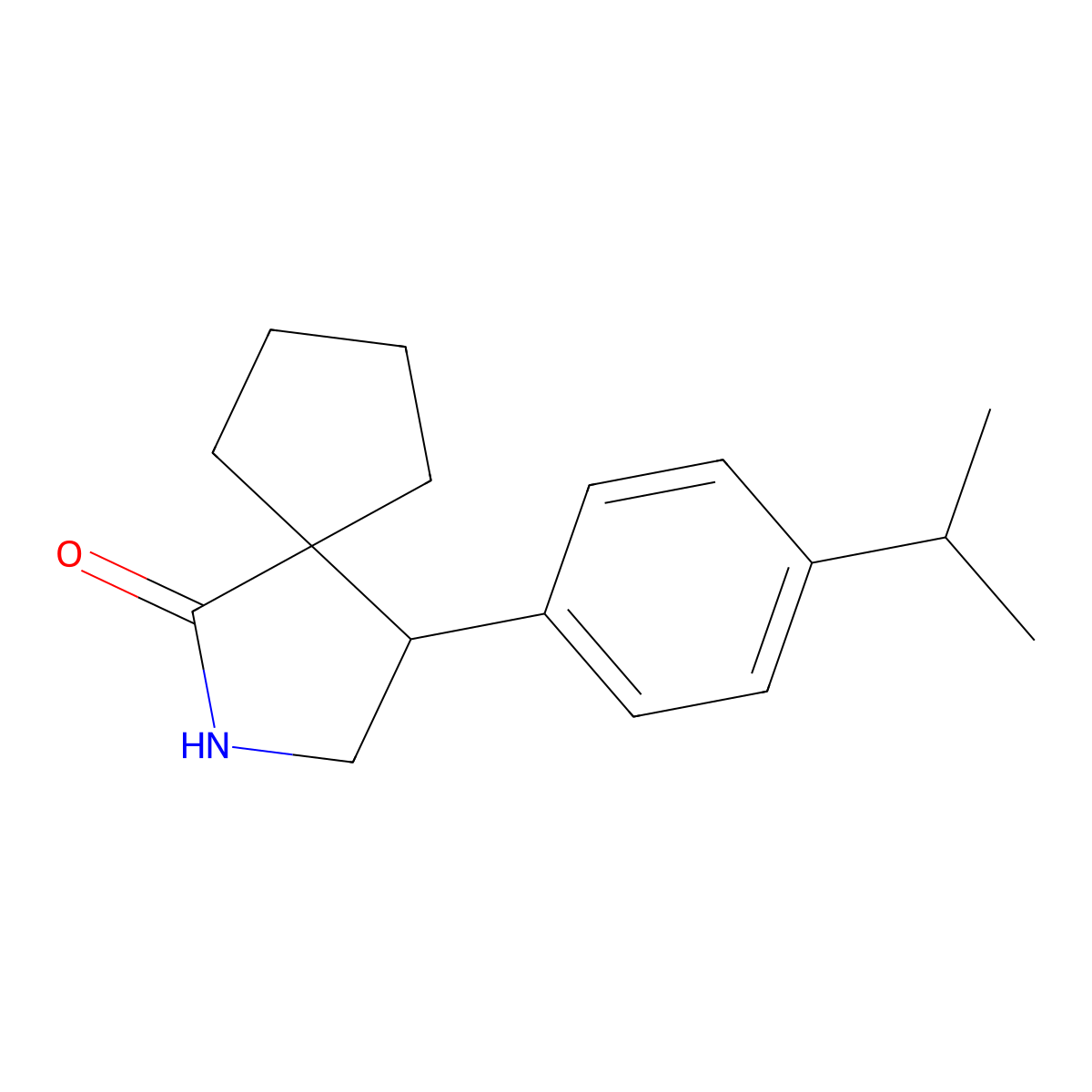 4-[4-(Propan-2-yl)phenyl]-2-azaspiro[4.4]nonan-1-one molecular structure, CAS 2060051-20-7