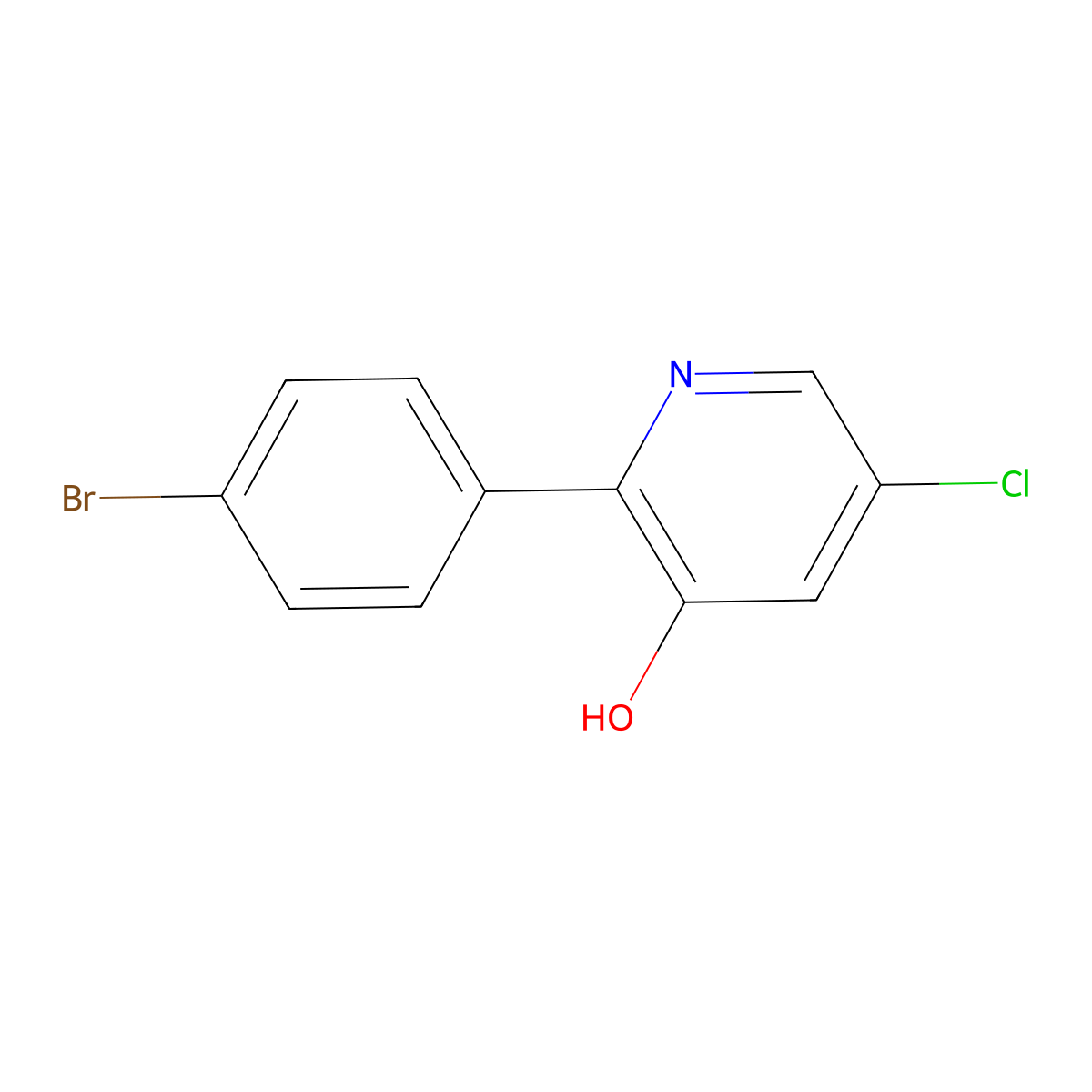 2-(4-Bromophenyl)-5-chloropyridin-3-ol molecular structure, CAS 2060051-22-9