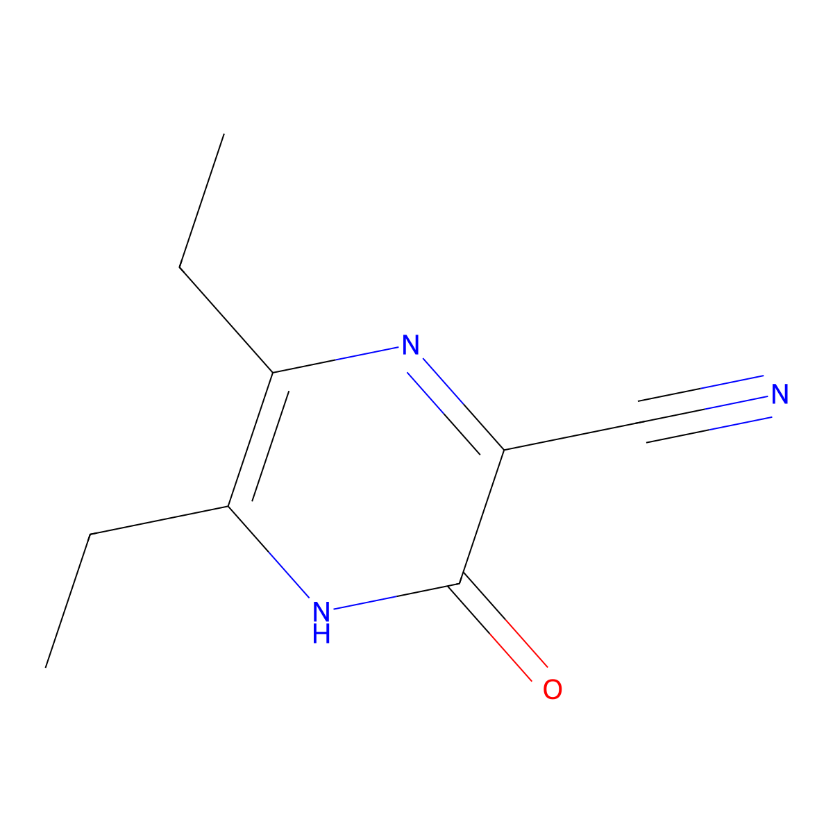 5,6-Diethyl-3-oxo-3,4-dihydropyrazine-2-carbonitrile molecular structure, CAS 2060051-25-2