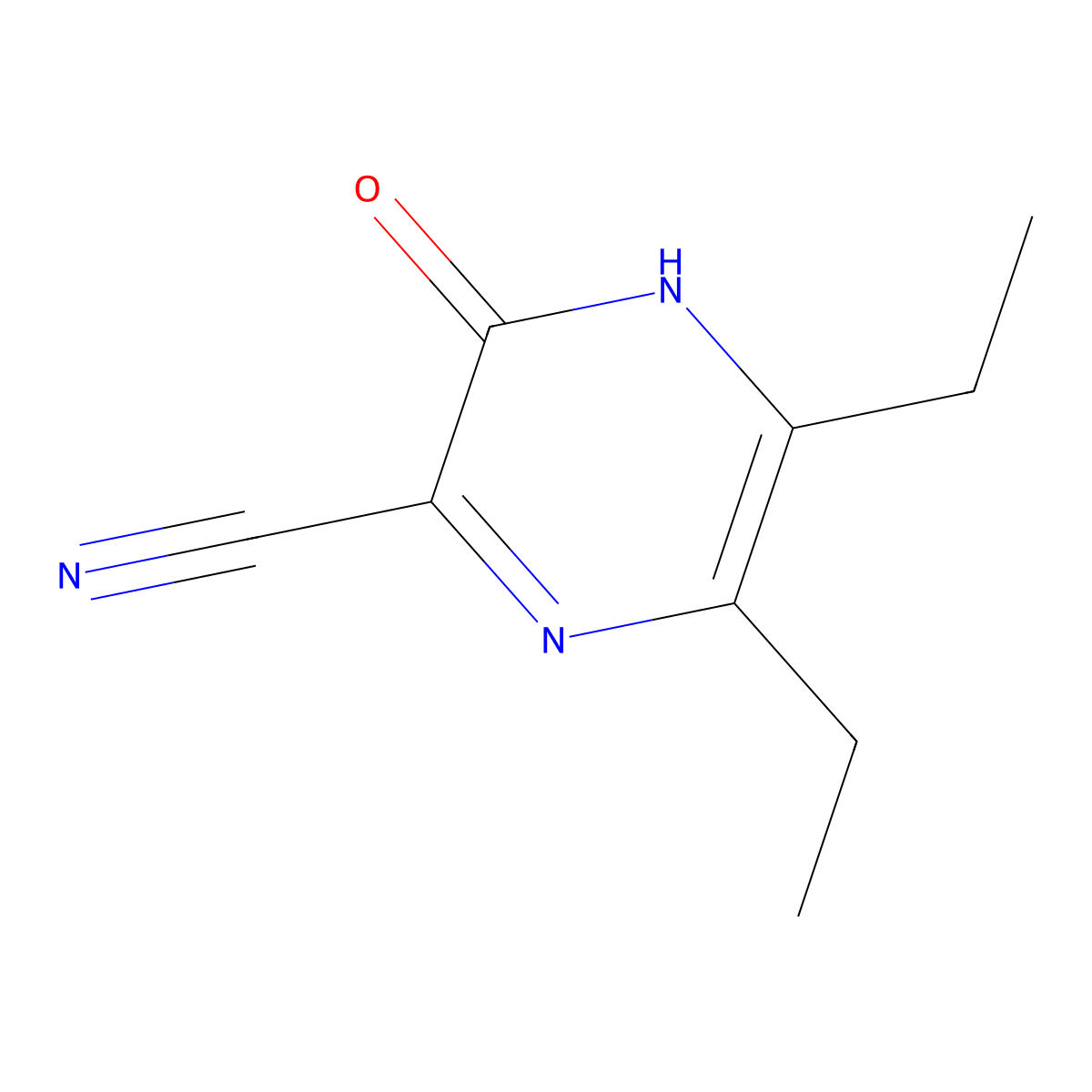 5,6-Diethyl-3-oxo-3,4-dihydropyrazine-2-carbonitrile molecular structure, CAS 2060051-25-2