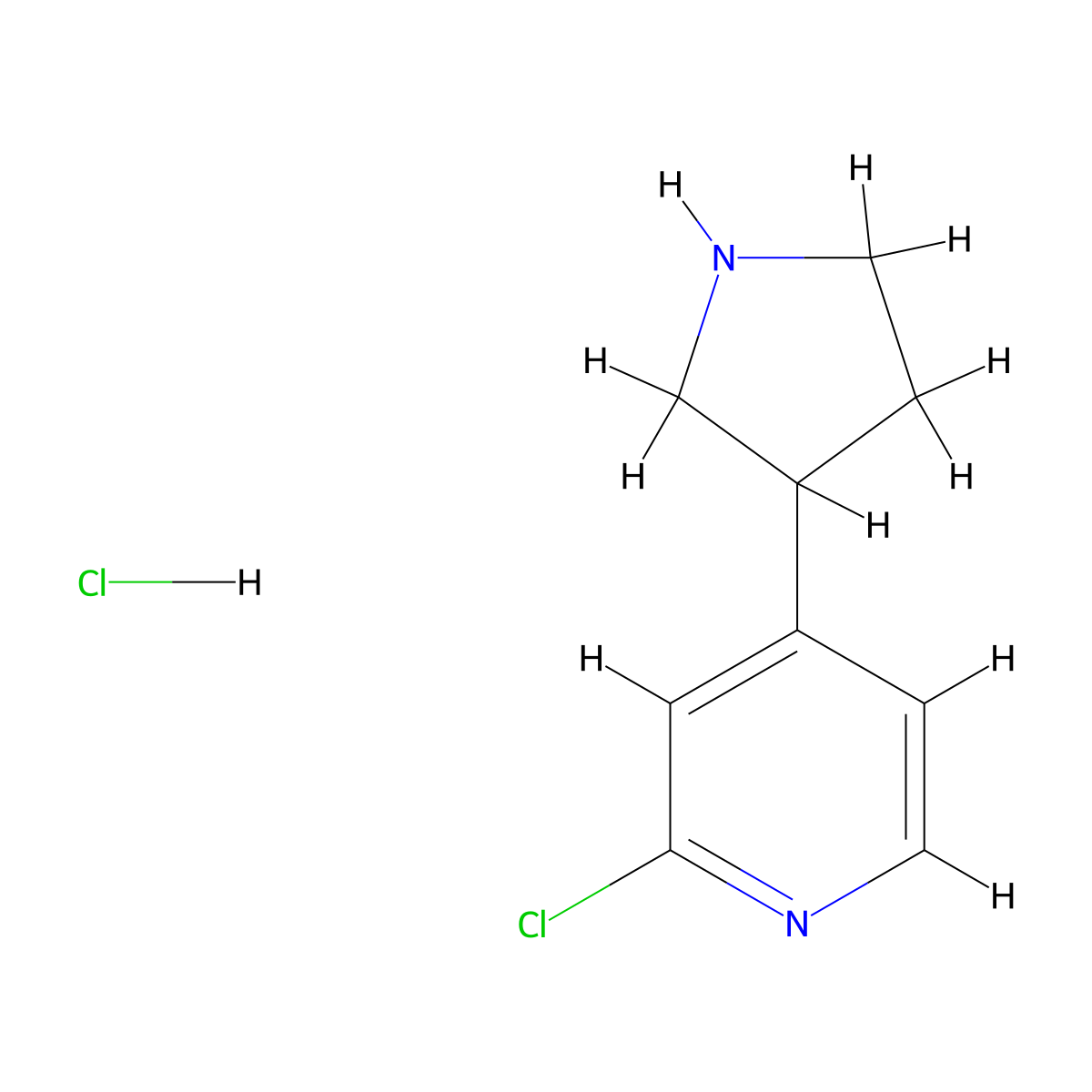 2-Chloro-4-(pyrrolidin-3-yl)pyridine hydrochloride molecular structure, CAS 2060051-26-3