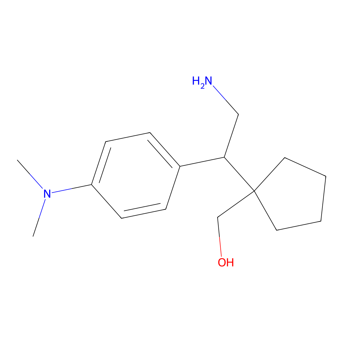 (1-{2-Amino-1-[4-(dimethylamino)phenyl]ethyl}cyclopentyl)methanol molecular structure, CAS 2060051-33-2