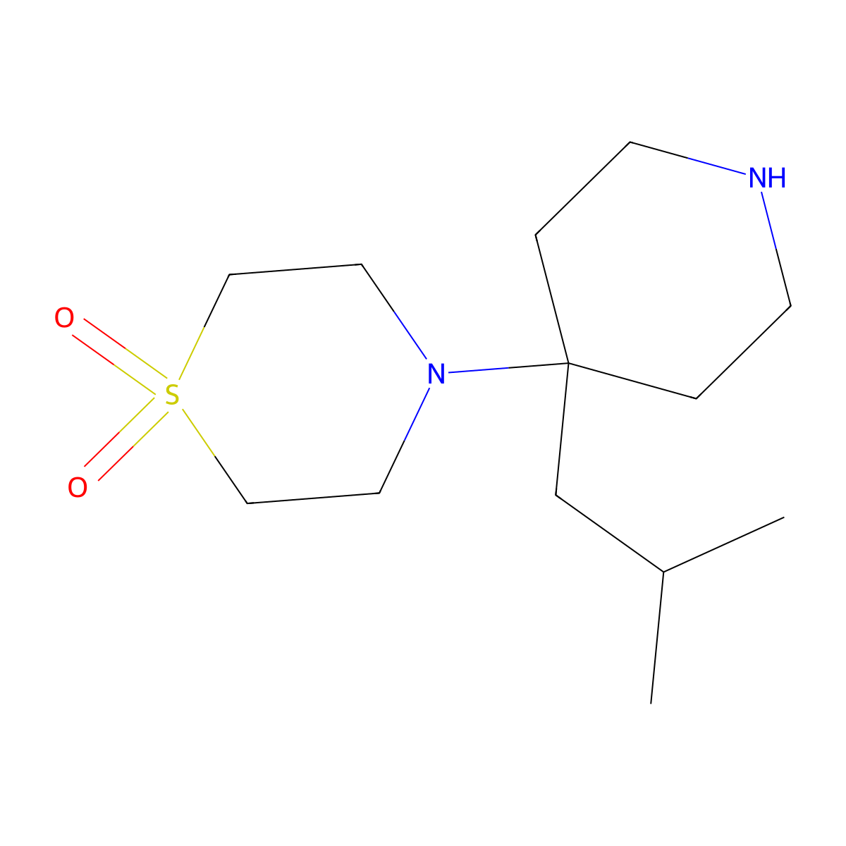 4-[4-(2-Methylpropyl)piperidin-4-yl]-1lambda6-thiomorpholine-1,1-dione molecular structure, CAS 2060051-41-2