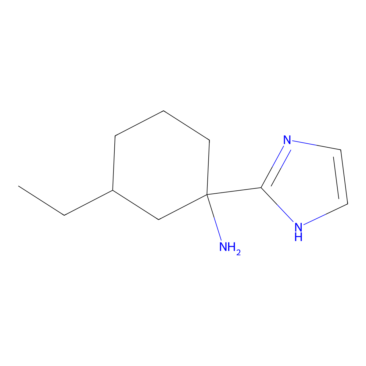 3-Ethyl-1-(1H-imidazol-2-yl)cyclohexan-1-amine molecular structure, CAS 2060051-43-4