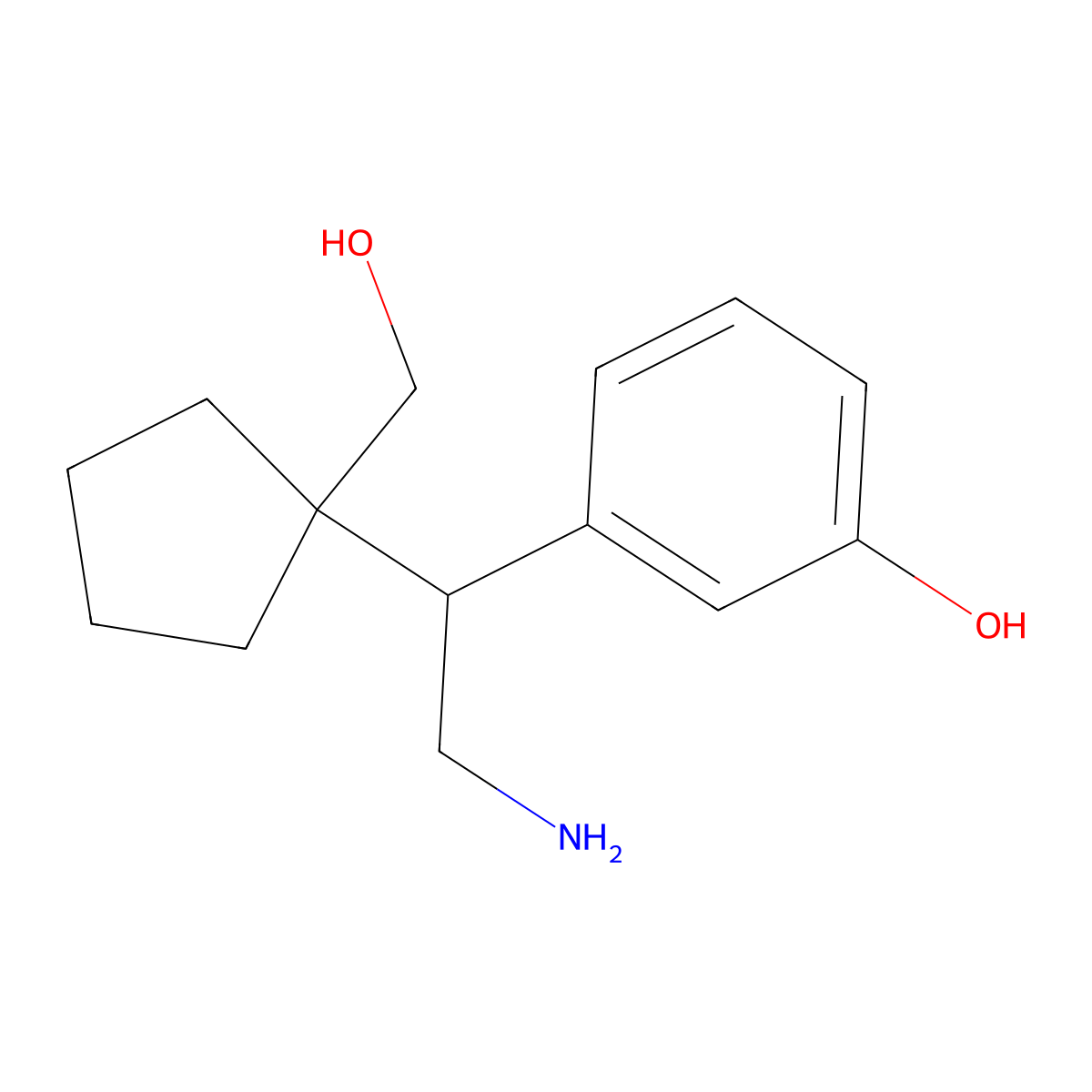 3-{2-Amino-1-[1-(hydroxymethyl)cyclopentyl]ethyl}phenol molecular structure, CAS 2060051-51-4