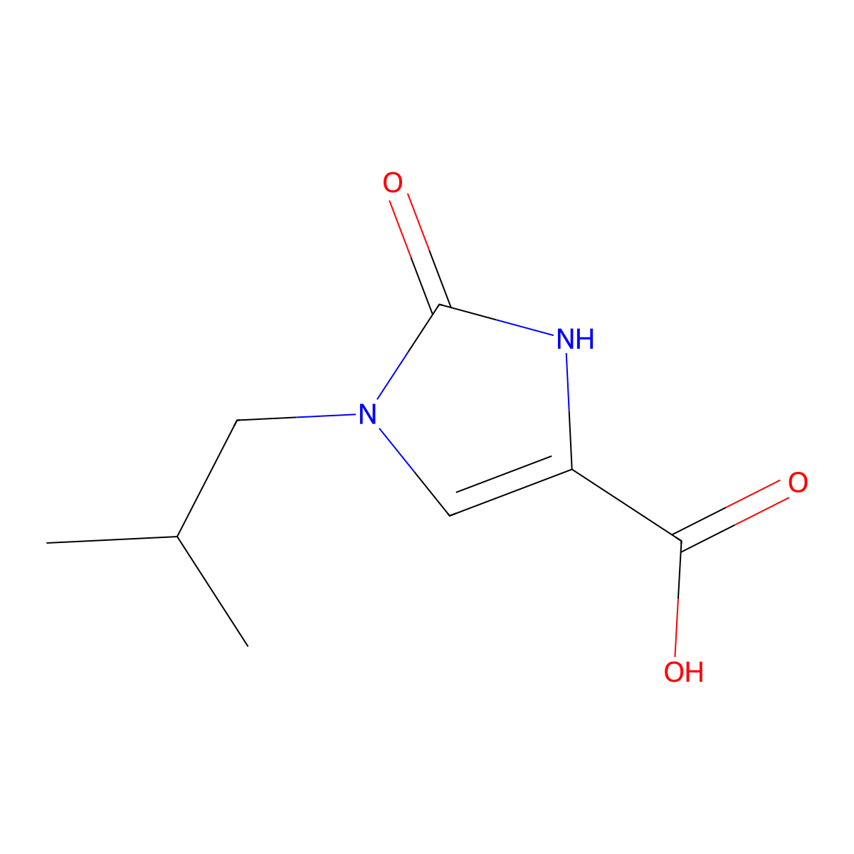 1-(2-Methylpropyl)-2-oxo-2,3-dihydro-1H-imidazole-4-carboxylic acid molecular structure, CAS 2060051-54-7