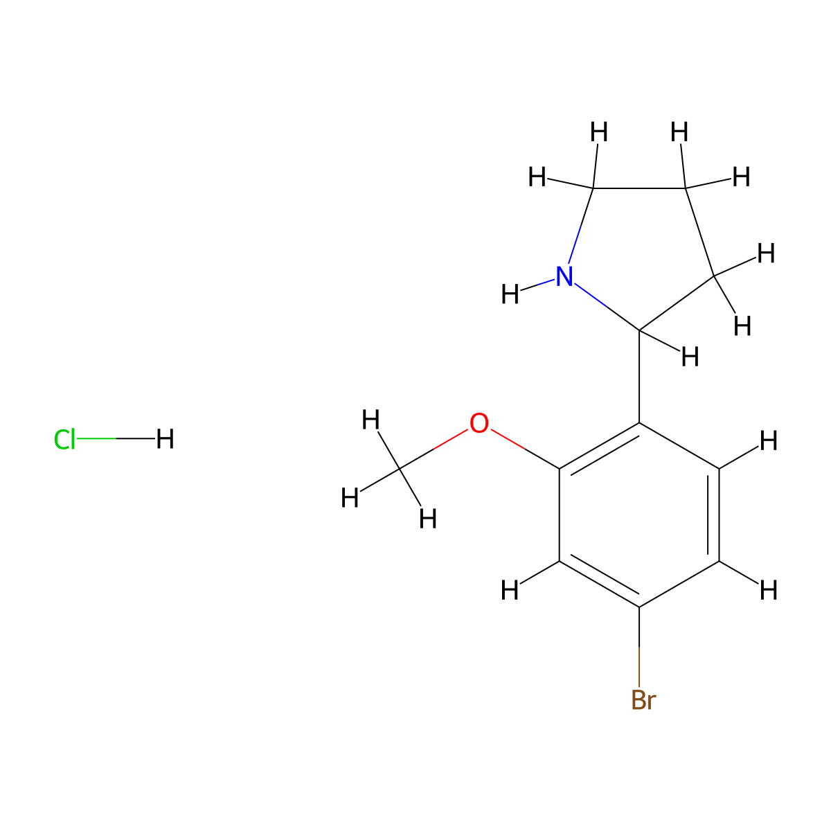 2-(4-Bromo-2-methoxyphenyl)pyrrolidine hydrochloride molecular structure, CAS 2060051-56-9