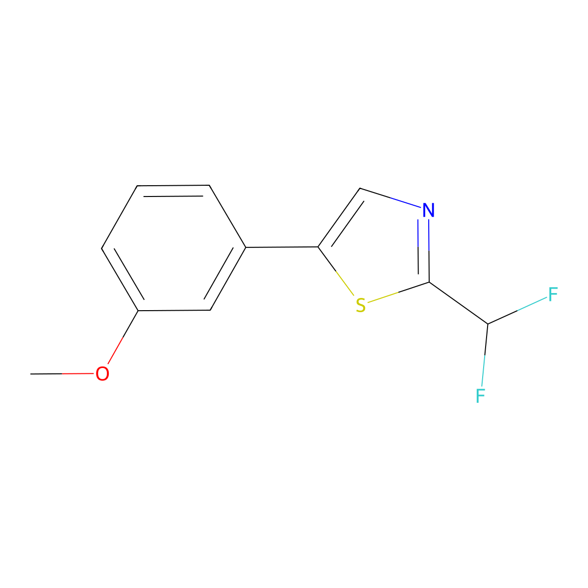 2-(Difluoromethyl)-5-(3-methoxyphenyl)-1,3-thiazole molecular structure, CAS 2060051-57-0