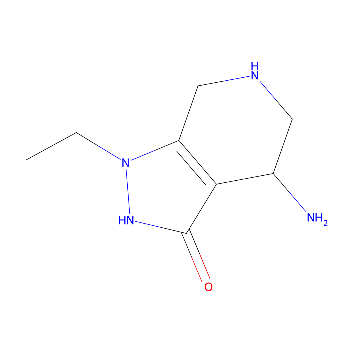 4-Amino-1-ethyl-1H,4H,5H,6H,7H-pyrazolo[3,4-c]pyridin-3-ol molecular structure, CAS 2060051-62-7