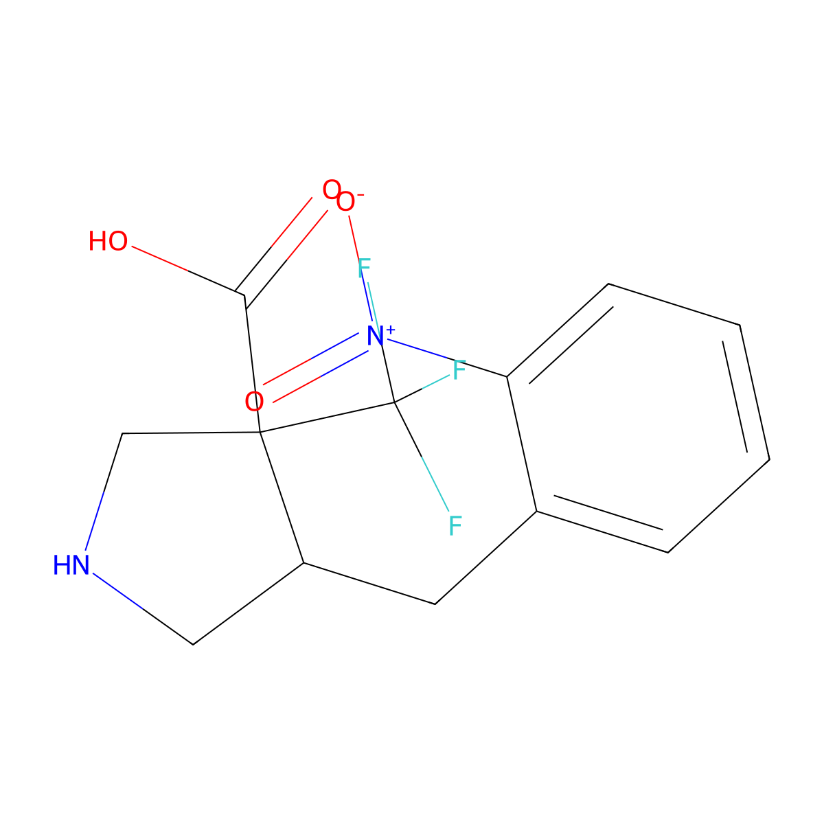 4-[(2-Nitrophenyl)methyl]-3-(trifluoromethyl)pyrrolidine-3-carboxylic acid molecular structure, CAS 2060051-68-3