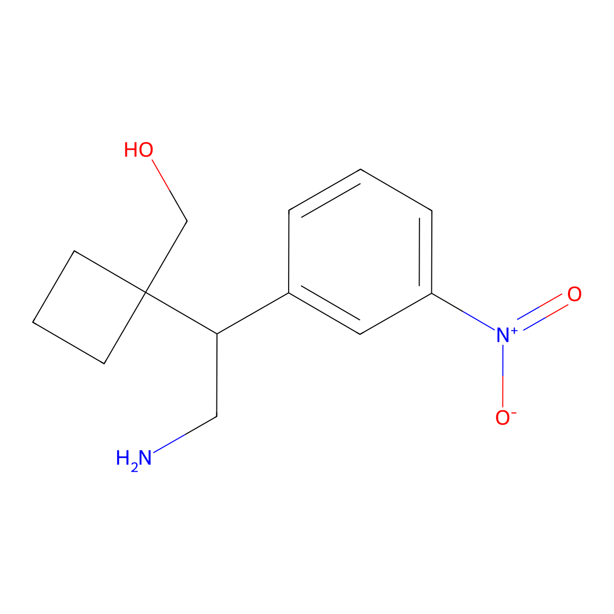 {1-[2-Amino-1-(3-nitrophenyl)ethyl]cyclobutyl}methanol molecular structure, CAS 2060051-69-4
