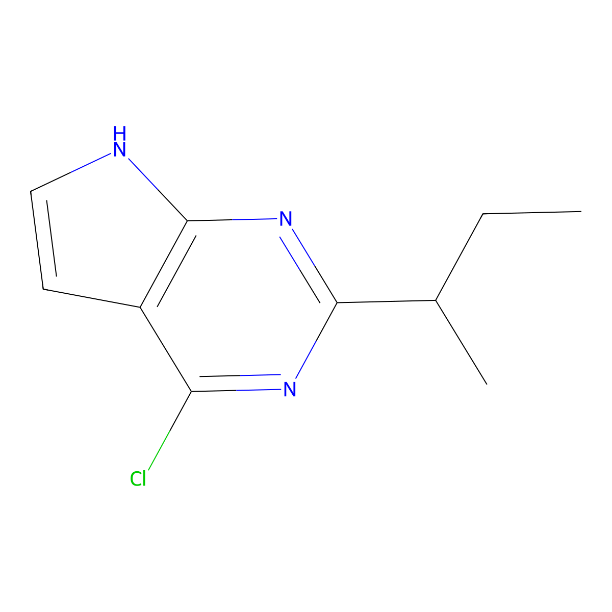 2-(Butan-2-yl)-4-chloro-7H-pyrrolo[2,3-d]pyrimidine molecular structure, CAS 2060051-70-7