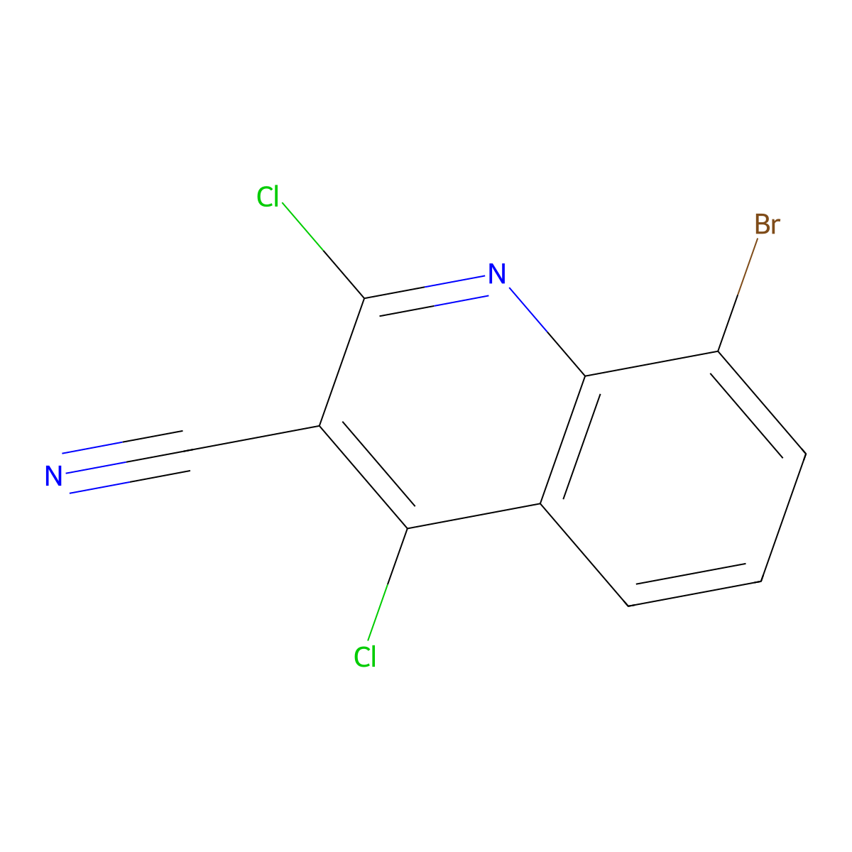 8-Bromo-2,4-dichloroquinoline-3-carbonitrile molecular structure, CAS 2060051-75-2