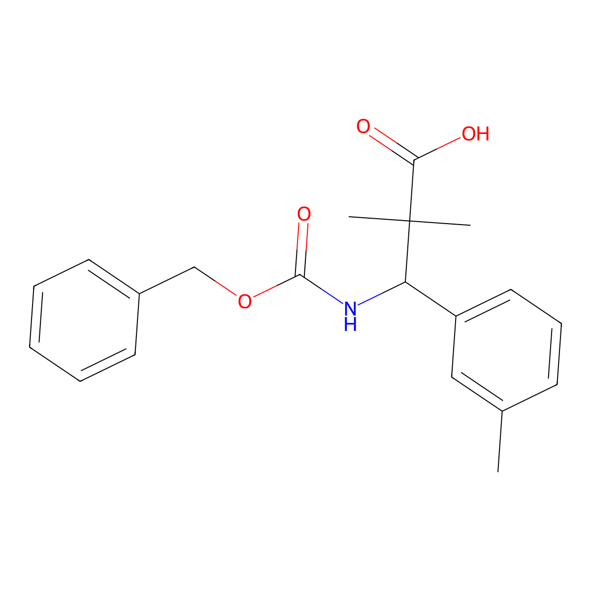 3-{[(Benzyloxy)carbonyl]amino}-2,2-dimethyl-3-(3-methylphenyl)propanoic acid molecular structure, CAS 2060051-80-9