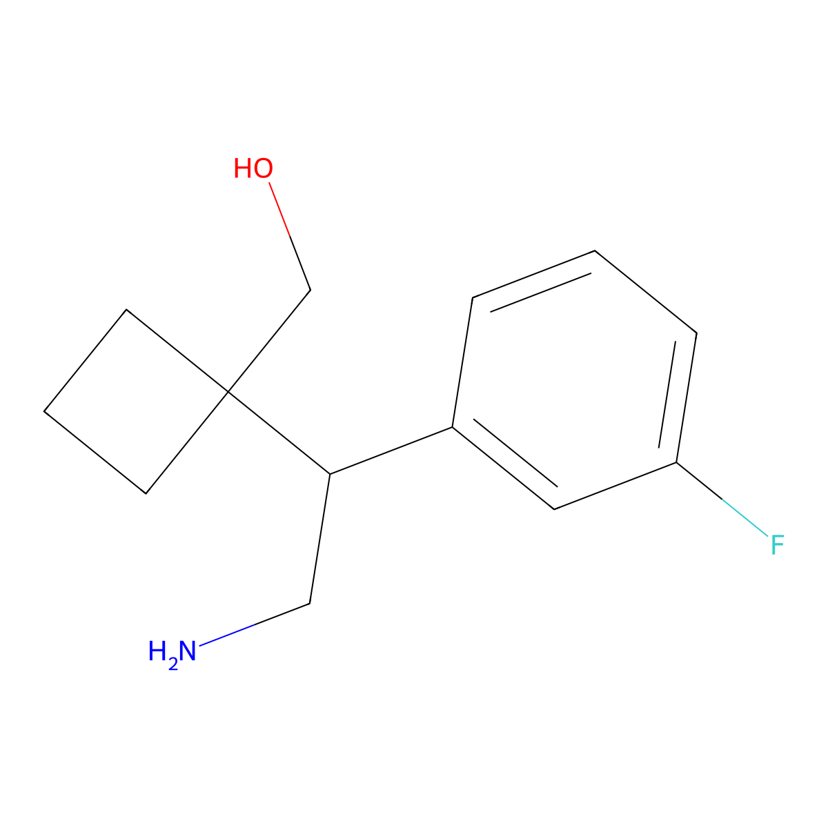 {1-[2-Amino-1-(3-fluorophenyl)ethyl]cyclobutyl}methanol molecular structure, CAS 2060051-82-1